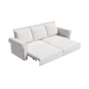 King Pull Out Sofa Bed, Chesterfield Sofa, 3 In 1 Velvet Convertible Sleeper Sofa With Nailhead Trim & Rolled Arm, Multifunctional Sofa Bed For Living Room - Beige - Image 12