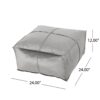 Nati - Square Pouf Ottoman And Floor Cushion - Smoke - Image 3