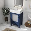 Bathroom Vanity With Ceramic Sink And Ample Storage, Ideal For Small Bathrooms - Blue - Image 3