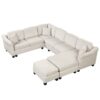 4 Pieces Sectional Sofa With Ottoman With Right Side Chaise - White - Image 7