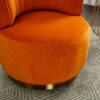 360 Degree Swivel Cuddle Barrel Accent Sofa Chair, Fluffy Round Armchair - Orange - Image 11