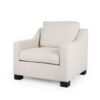 Nightowl - Upholstered Club Chair With Sloped Arms And Wood Legs - Beige - Image 4