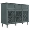3 Door 3 Drawer Cabinet, American Furniture, Suitable For Bedroom, Living Room, Study - Dark Green - Image 9