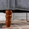 Accent Chair, Living Room Chair, Footrest Chair Set With Vintage Brass Studs, Button Tufted Upholstered Armchair For Living Room, Comfy Reading Chair For Bedroom, Reception Room - Gray - Image 10