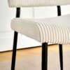 Modern Dining Chair Fabric Upholstered Chairs With Black Metal Legs For Home And Bedroom (Set of 2) - Beige - Image 11