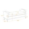 Elegant Upholstered Bench, Daybed, Ottoman With Wood Legs & 2 Bolster Pillows For End Of Bed, Bedroom, Living Room, Entryway - Ivory - Image 11