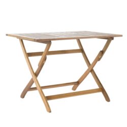 Blissique - Outdoor Foldable Wood Dining Table With Slat Design - Natural