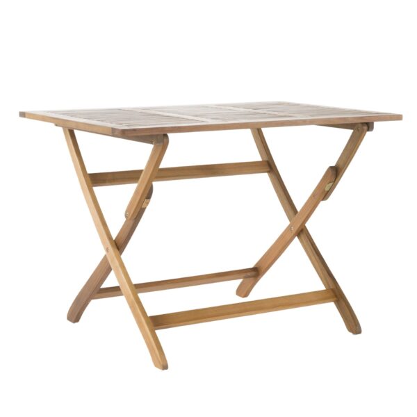 Blissique - Outdoor Foldable Wood Dining Table With Slat Design - Natural
