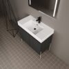 Minimalist 36" Freestanding Bathroom Vanity With Resin Sink And Storage Cabinet - Dark Oak - Image 7