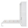 Queen Size Murphy Wall Bed With Shelves, Space Saving - White - Image 4
