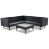 4 Pieces Outdoor Wicker Sofa Set, Patio Furniture With Colorful Pillows, L-Shape Sofa Set - Gray / Black - Image 7