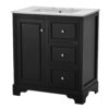 Bathroom Vanity Cabinet With Ceramic Basin, 3 Drawers And Adjustable Shelves - Black - Image 13