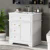 Freestanding 30" Bathroom Vanity With Sink, Soft Closing Door, Tip Out Drawer - White - Image 6