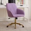 Ergonomic Swivel Office Chair With Backrest, Adjustable And Comfortable For Long Sitting - Lilac - Image 9