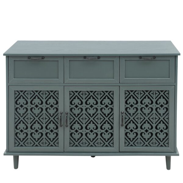 3 Door 3 Drawer Cabinet, American Furniture, Suitable For Bedroom, Living Room, Study - Dark Green