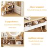 Elegant Makeup Vanity Desk With Adjustable Lighted Mirror Table Feet - American White Oak - Image 10