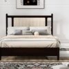Queen Size Platform Bed With 2 Big Drawers Twin Size Trundle - Espresso - Image 15