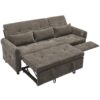 2 In 1 Sofa 3 Seater With Sofa Bed And Reversible Recliner - Dark Gray - Image 15