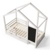 Twin House Bed With Blackboard And Drawers, 2 Assembly Options - White - Image 8