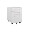 3 Drawer Mobile File Cabinet Under Desk Office, Simple Style Versatile Storage Cabinet For Legal / Letter / A4 Files, 5 Wheel Design Anti-Tilting Cold Rolled Steel Waterproof Moisture-Proof - White - Image 19