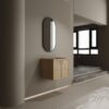 Modern Wall Mounted 24" Bathroom Vanity With 2 Soft Closing Doors, Excluding Sink - Oak - Image 4