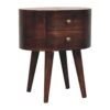 Rounded Bedside Table - Walnut - Image 2