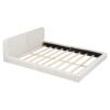 Queen Size Upholstered Platform Bed, Grounded Bed With Solid Frame - Beige - Image 2