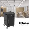 Mobile Charging Cart And Cabinet For Tablets Laptops 32-Device - Matt Black - Image 21
