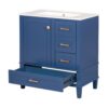 Bathroom Vanity, Modern Bathroom Cabinet With Sink Combo Set, Bathroom Storage Cabinet With A Soft Closing Door And 3 Drawers, Solid Wood Frame - Blue - Image 14
