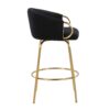 Claire - Contemporary / Glam Counter Stool (Set of 2) - Gold / Black - Image 3