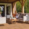 Plastic Interlocking Deck Tiles, Patio Flooring Outdoor Waterproof All Weather Use For Garden Poolside Front / Back Yard (Set of 44) - Burlywood - Image 3