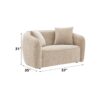 Keith - Chenille Loveseat With 2 Matching Color Toss Pillows - Beige - Image 5