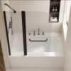 Aluminum Alloy Shower Doors With Rotation Shaft And 6Mm Tempered Glass - Matte Black - Image 6