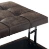 Harrison - Coffee Table Storage Ottoman - Distressed Brown - Image 7