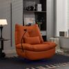 270 Swivel Glider Recliner Chair, Power Recliner Rocking Chair, USB Port Charge For Nursery Chair With Atmosphere Lamp For Living Room Bedroom Apartment - Orange - Image 4