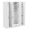 Contemporary 4 Door Wardrobe With Drawer And Top Cabinet - White - Image 5