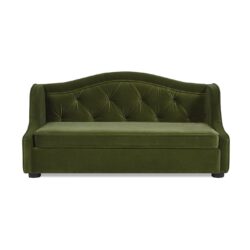 Robin - Tufted Wingback Pet Sofa Bed, Medium - Olive Green