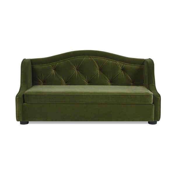 Robin - Tufted Wingback Pet Sofa Bed, Medium - Olive Green