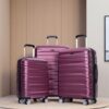3 Piece Luggage Sets Pc Lightweight & Durable Expandable Suitcase With Two Hooks, Double Spinner Wheels, Tsa Lock, (21/25/29) - Wine Red - Image 2