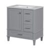 Bathroom Vanity, Modern Bathroom Cabinet With Sink Combo Set, Bathroom Storage Cabinet With A Soft Closing Door And 3 Drawers, Solid Wood Frame - Gray - Image 17
