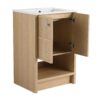 Modern 24" Freestanding Bathroom Vanity With Ceramic Sink And Soft Closing Doors - Oak - Image 17