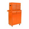 Rolling Tool Chest, 5 Drawer Tool Box Organizer With Lockable Wheels & Sliding Drawers & Detachable Top & Adjustable Shelf, Tool Storage Cabinet For Garage Workshop - Orange - Image 5