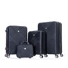 4 Piece Lightweight Suitcase, 14" Makeup Box, Aircraft Wheels (14/20/24/28) - Black - Image 5