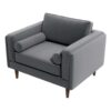 Amber - Velvet Lounge Chair - Brown / Gray - Image 2