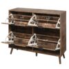 4 Door Shoe Rack, Freestanding Modern Shoe Storage Cabinet, For Entryway - Burly Wood - Image 5