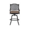 Elegant Cast Aluminum Counter Stool Set With Cushions, All Weather Design - Dark Brown - Image 8