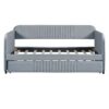 Upholstered Daybed Sofa Bed Twin Size With Trundle Bed And Slat - Gray - Image 3