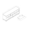Modern White TV Media Stand, Home Entertainment Center With Open Shelving And Two Drawers - White - Image 4