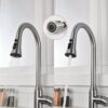 Stainless Steel High Arc Kitchen Faucet With Pull Down Sprayer - Brushed Nickel - Image 6