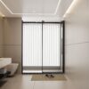Frameless Shower Door Single Sliding, Clear Tempered Glass Shower Door With Zinc Roller Rail System, Stainless Steel Handle - Black - Image 4